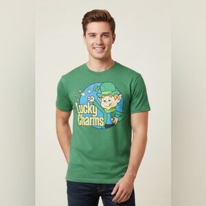 Lucky charms graphic T-shirt green short sleeve size small